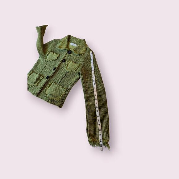 Willow Women's Green‎ Cotton Blend Weave Jacket Sz Small - Picture 8 of 8